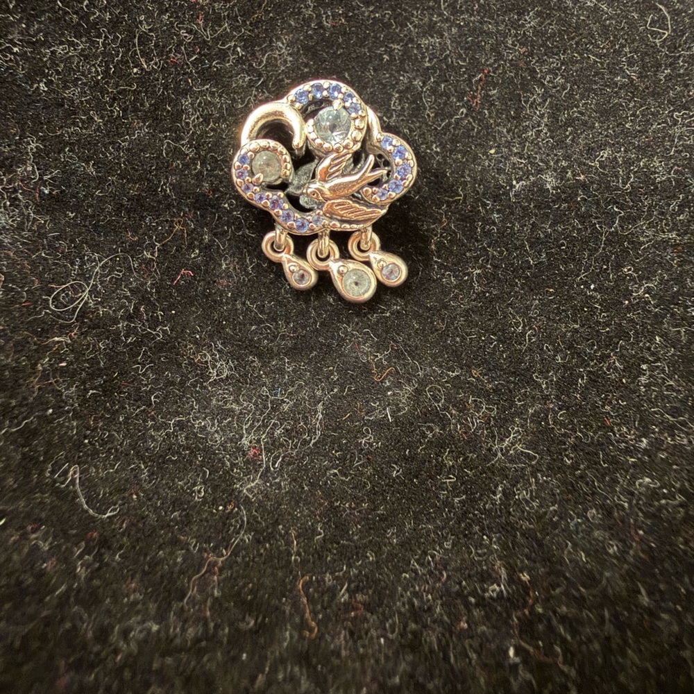 Authentic Pandora storm and swallow cloud charm